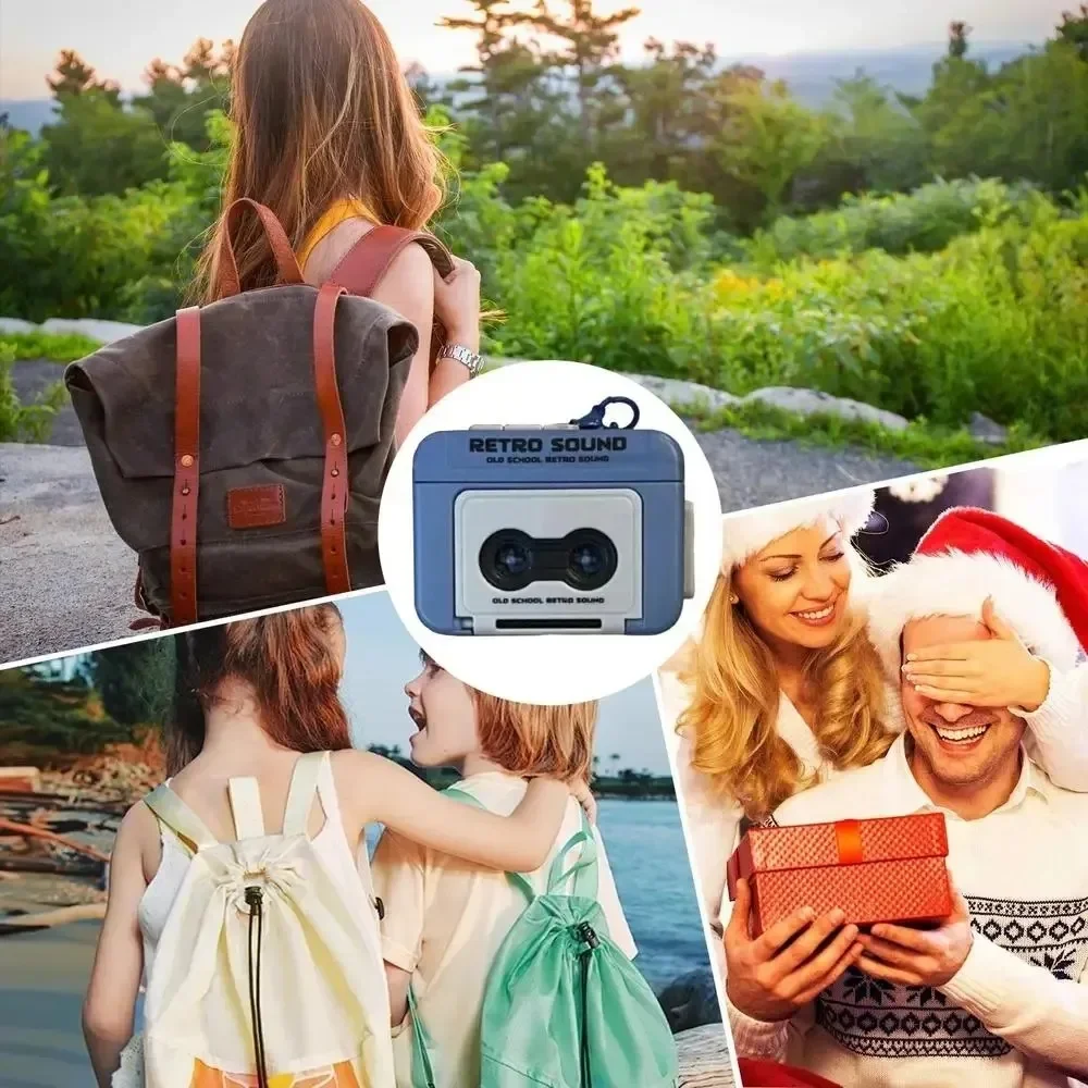 Retro Tape Recorder Key Pendant Buckle Mini Recorder Can Record Children's Gift Pendant Baby Photography Accessory Newborn Props