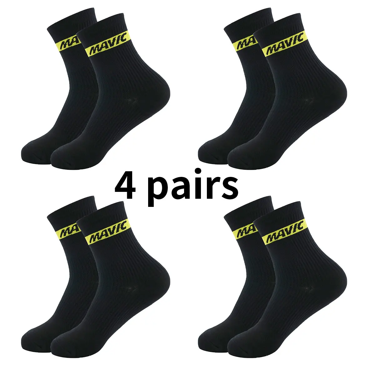 4 pairs of breathable sports socks for both men and women\'s outdoor cycling on the road