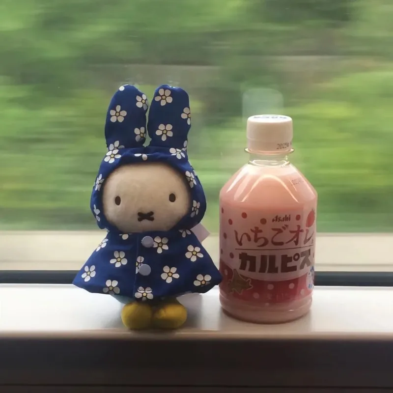 

Creative Miffy Plush Pendant Cartoon Blue Raincoat Limit Stuffed Toy Anime Backpack Accessories Cuddly Plush Doll Keychain Gifts