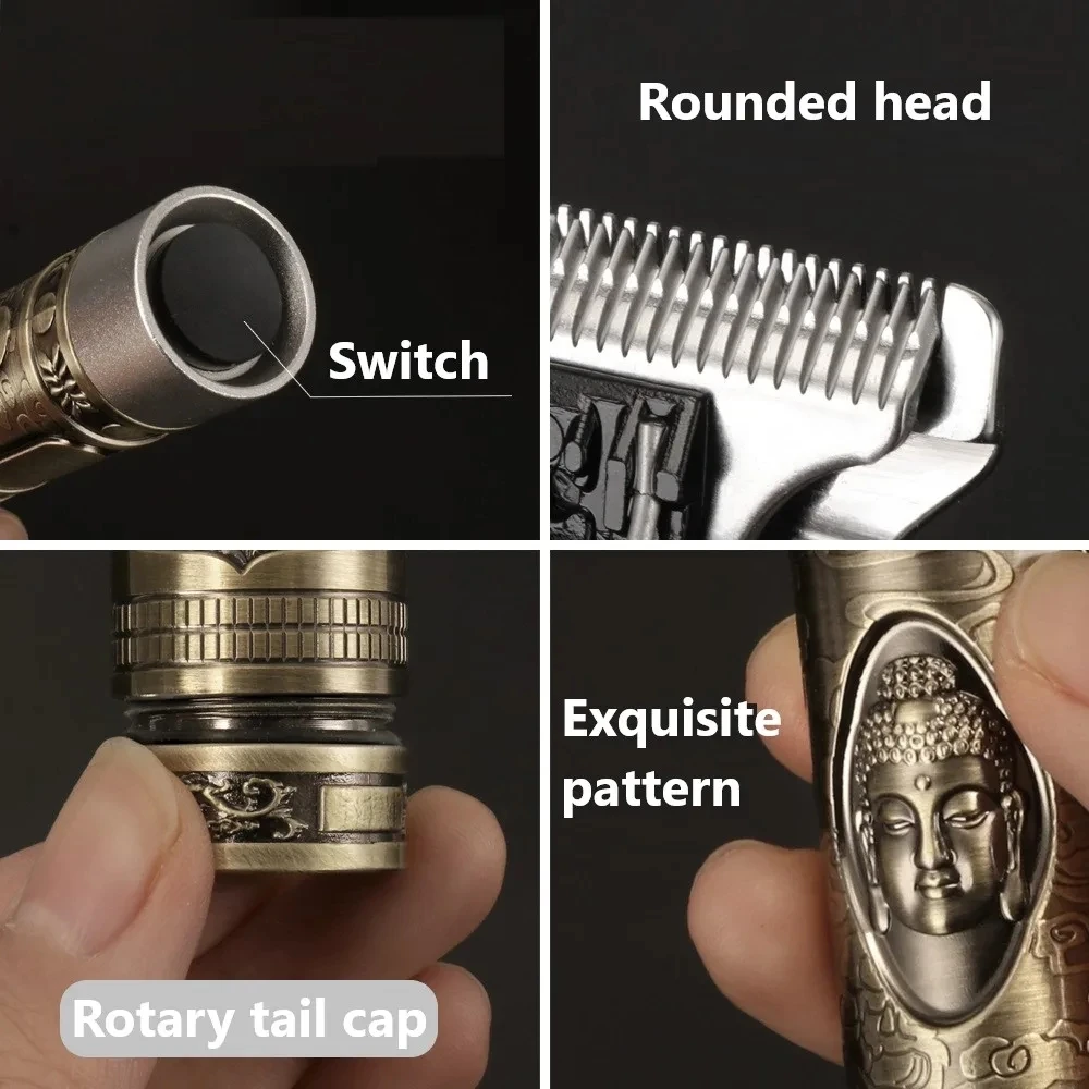 Cortadora de pelo profesional Kemei KM-1974, cortadora de pelo de peluquero para hombres, Máquina para cortar cabello eléctrica con borde inalámbrico de Buda Retro