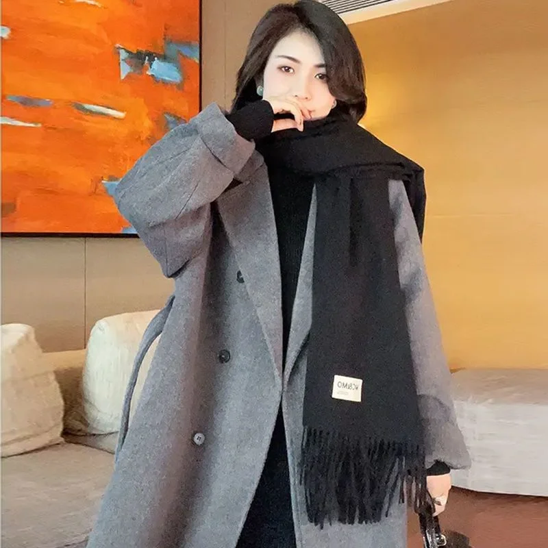 2023 New Women Woolen Overcoat Loose AdvancedArray Coat Below The Knees Jacket Thick Mid Length Version Leisure Time Outwear