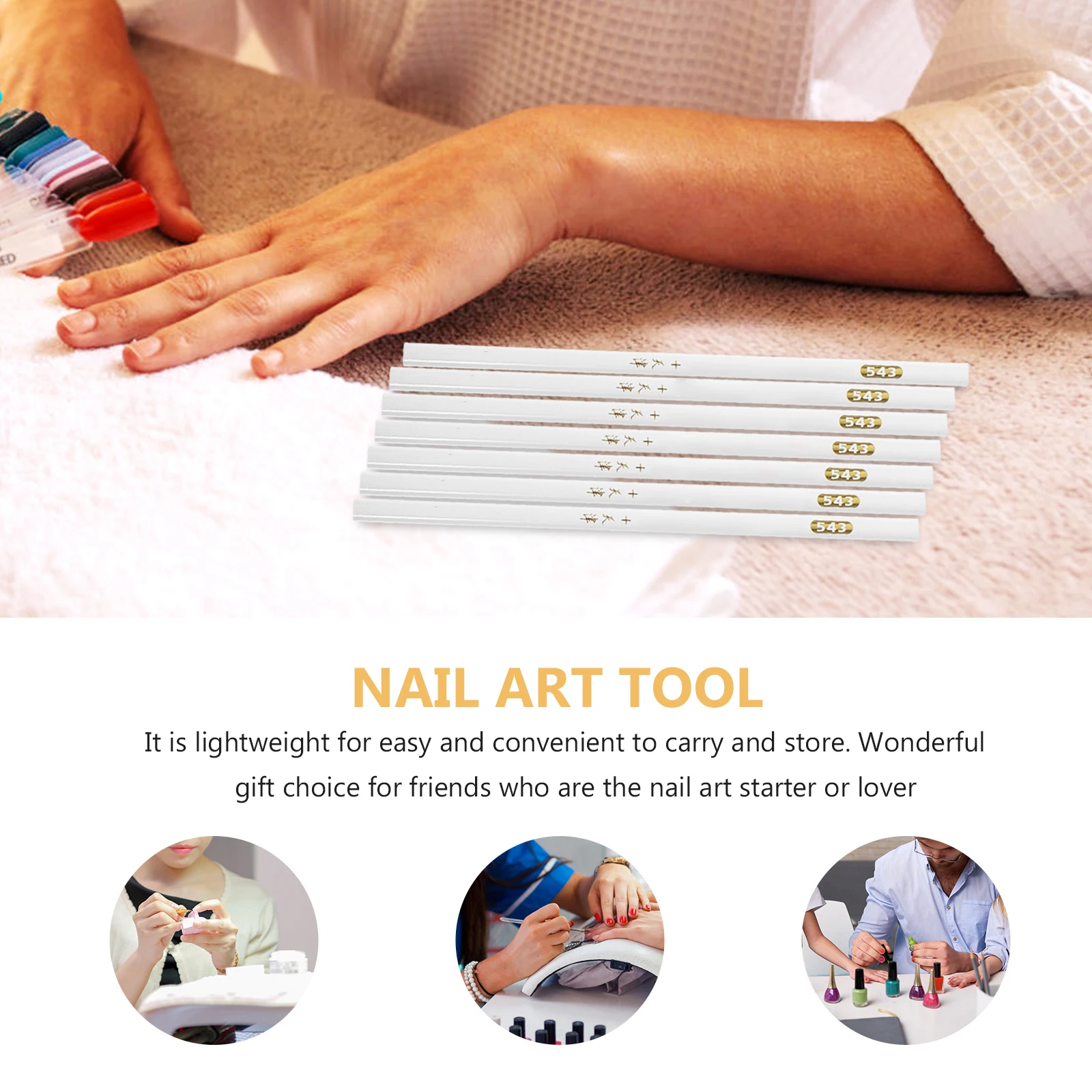 

24pcs Tool Self-Adhesive Nail Beauty Pencil Lightweight Durable Simple Design For Unique Nail Art Easy To Usenail Art Supplies