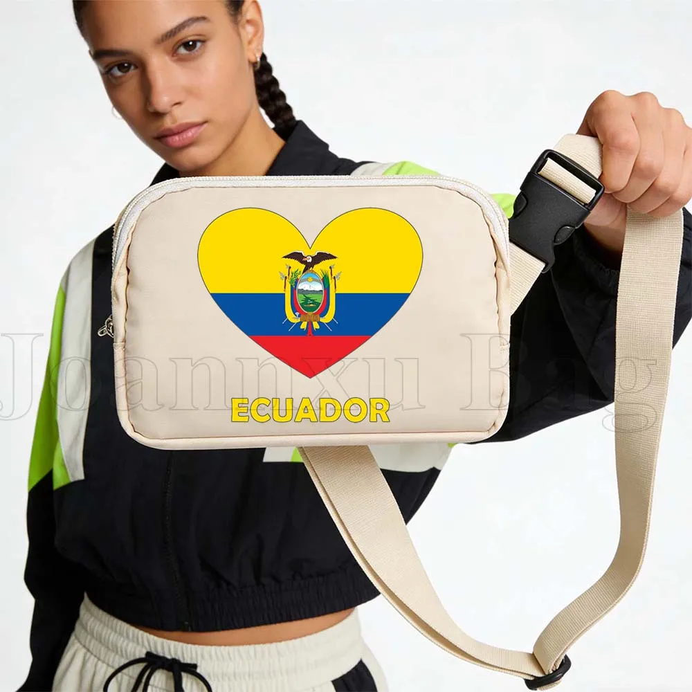 

Ecuador Heart Flag Sport Waist Bags Running Belt Waterproof Cycling Portable Cell Phone Jogging Women Fanny Pack Wallet Pouch