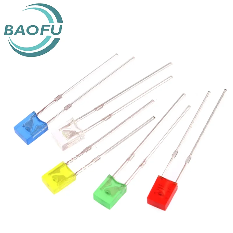 20pcs Square LED 2x3x4mm 2x5x7mm white, blue, red, green, yellow LED lights, direct insertion high brightness light