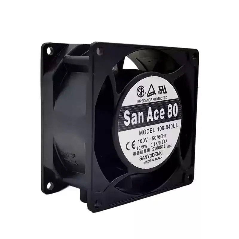 original-for-sanyo-denki-san-ace-109-040ul-ac-100v-10w-8038-80mm-8cm-dual-ball-bearing-japan-inverter-server-chassis-cooling-fan