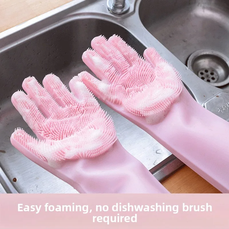 Luvas de silicone luvas de borracha para lavar louça luvas de silicone domésticas lavar louça cozinha lavar louça legumes