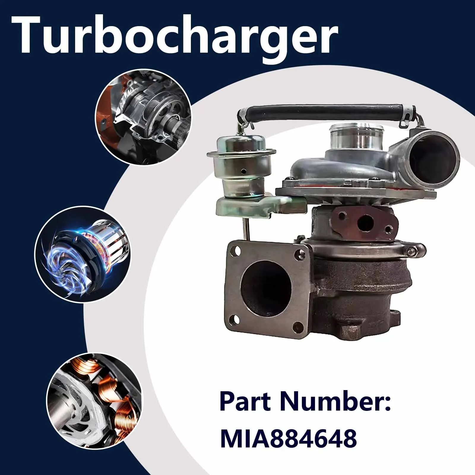 Turbocharger MIA884648 For John Deere 328E 329E 330P 330G 331P 331G 332E 333G Loader