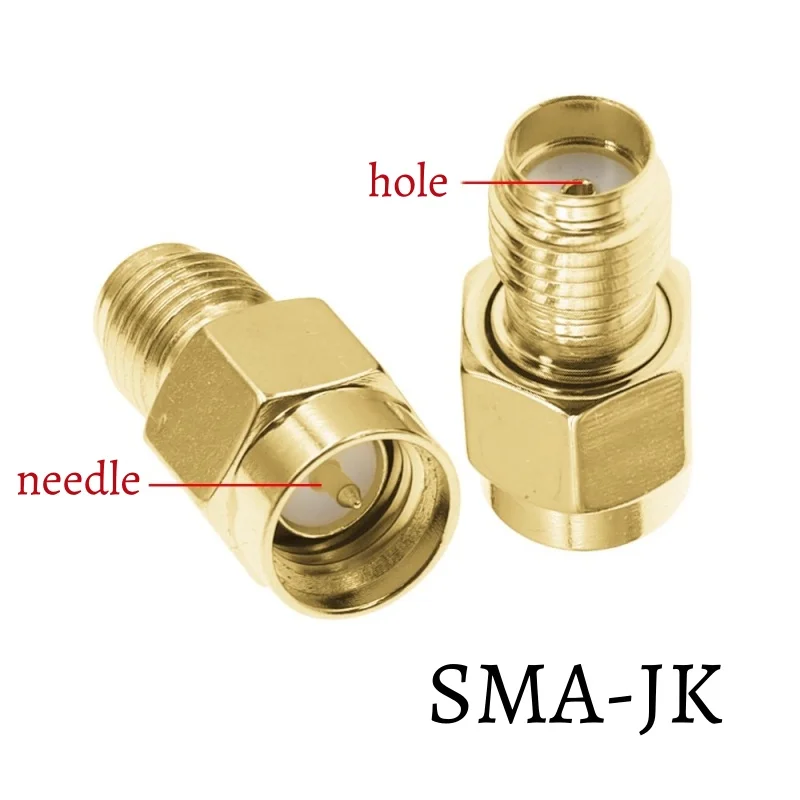 1 pièces SMA-JK/JJJ/JKW/KK/SMA adaptateurs RF mâle à femelle polarité inverse Angle droit Double trois voies}