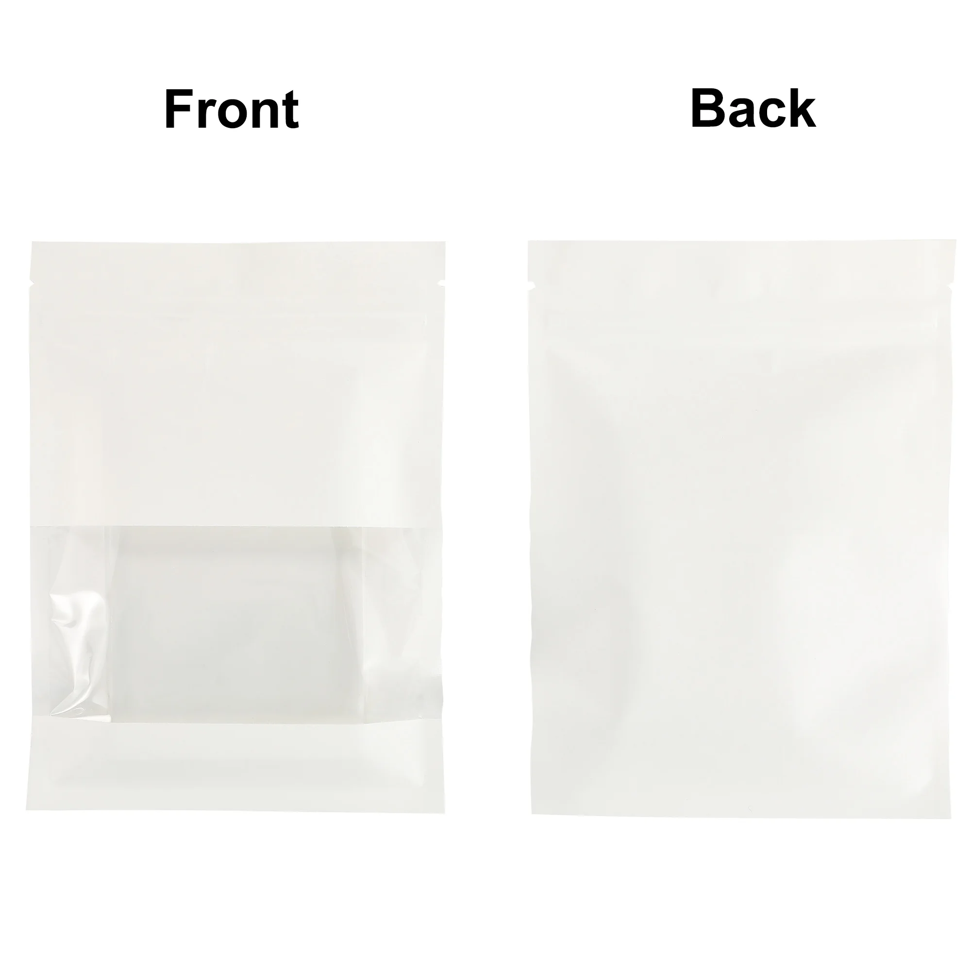 100pcs Matte White Flat Paper Zip Lock Pouches Reusable Tear Notch Sachet Heat Sealable Mylar Packaging Bags With Clear Window