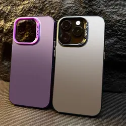 Advanced Metallic Aurora Matte IMD Armor Shockproof Case For iPhone 16 15 14 13 12 Mini 11 Pro XS Max 7 8 Plus XR X Back Cover
