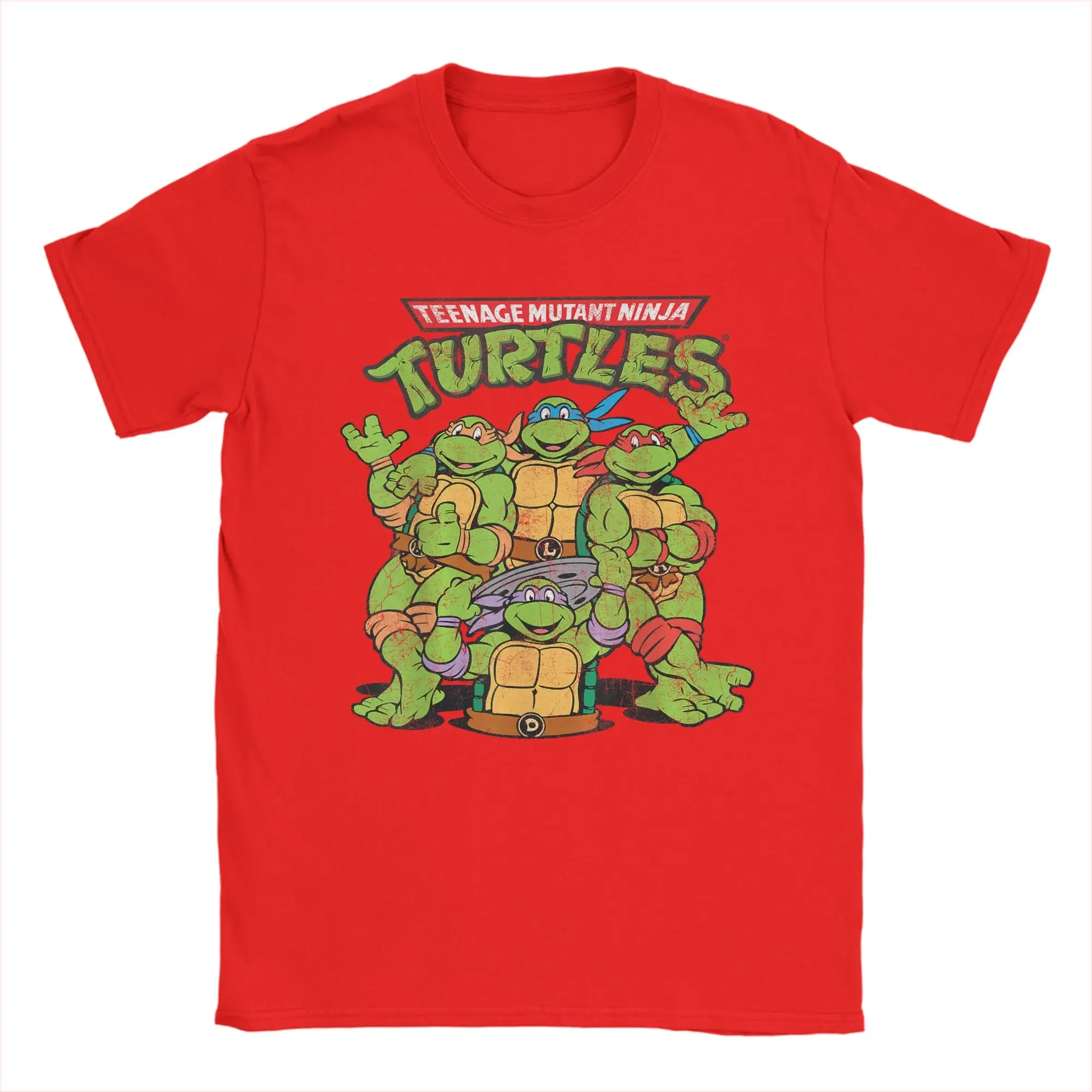 Modische T-Shirts mit dem klassischen Retro-Logo der Ninja Turtles, Herren-T-Shirts mit Rundhalsausschnitt, 100 % Baumwolle, kurzärmelige T-Shirts, Plus-Size-Kleidung. – Detail 9