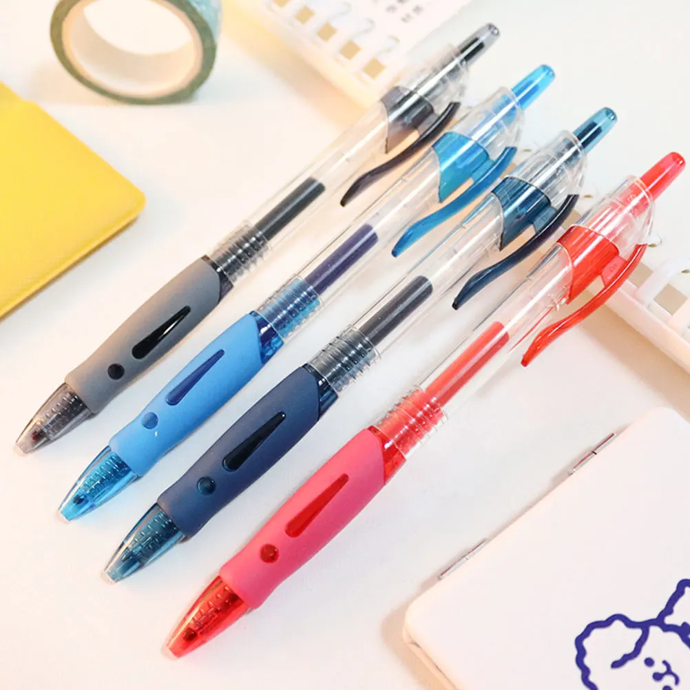 

12 Pcs Tricolor Gel Pen Office Erasable Pens for School Silica Grip Writing Supply