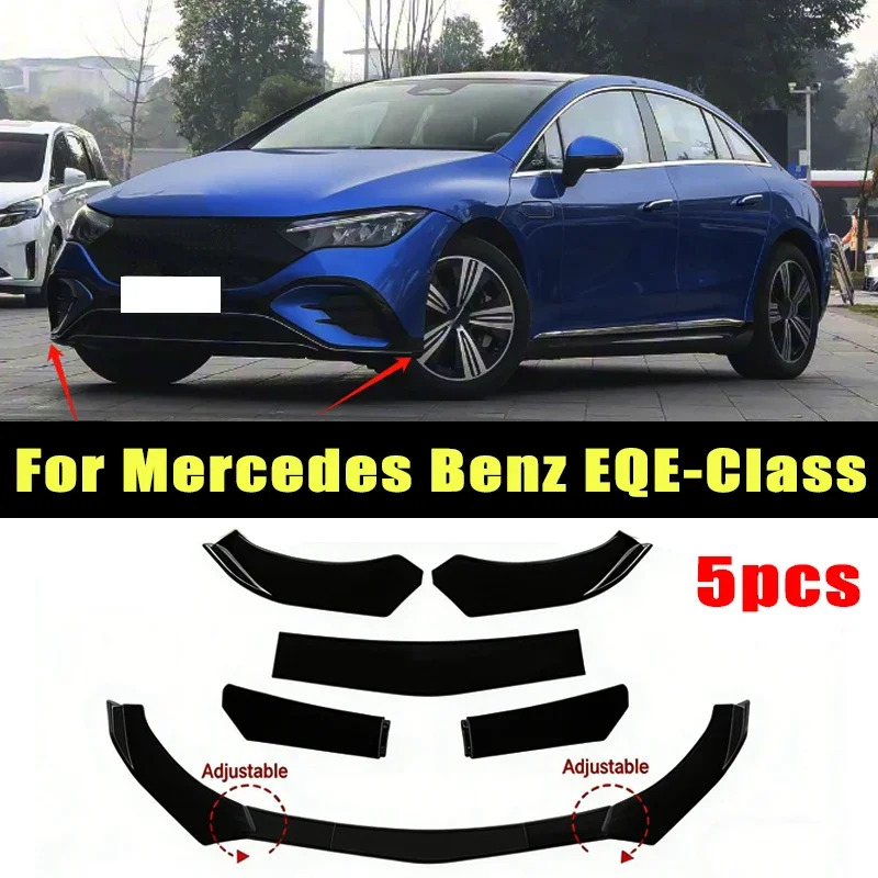 

5Pcs ABS Material Universal Car Front Bumper Separator Bumper Lip Body Kit Duck Lip Separator For Mercedes Benz EQE-Class