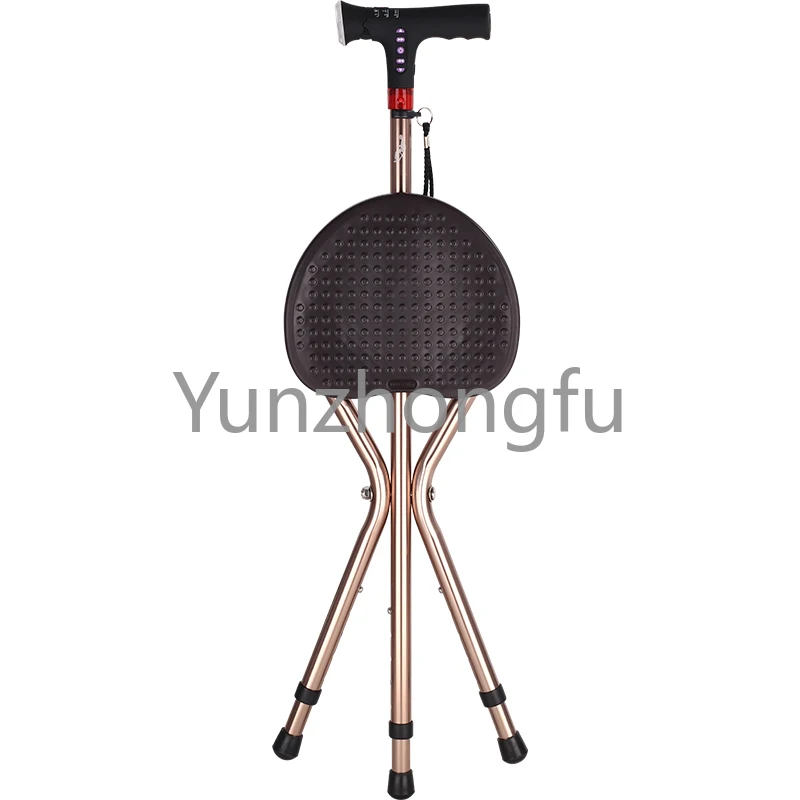 New Direct Sale Bronze Portable Home Elderly Intelligent Foldable Cane Stool