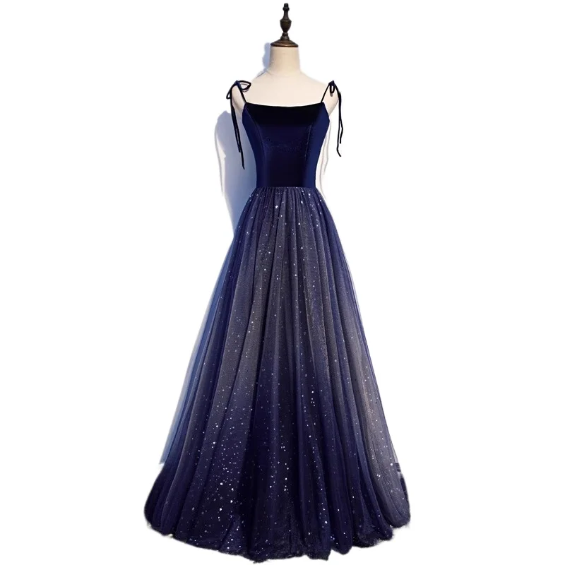 Nova cinta feminina banquete vestido de noite moda gradiente elegante vestido feminino para festa de casamento vestido formal feminino elegante