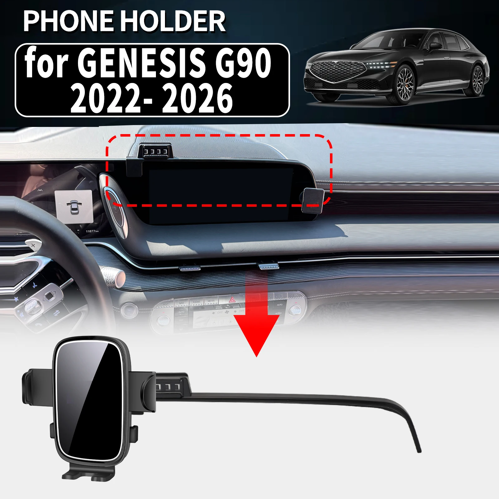 

for GENESIS G90 2022 2023 2024 2025 2026 Auto Phone Holder Mount GPS Navigation Bracket Stable Car Accessories