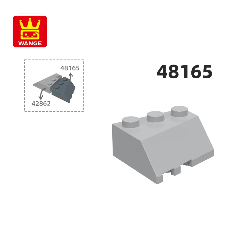 WANGE 48165 웨지 3x3 경사 오른쪽, 블록 Moc 색상 도시 액세서리 부품 호환, 100g/52PCs