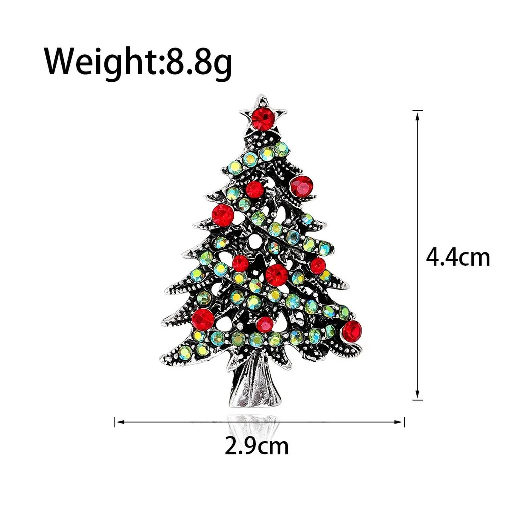 Christmas Rhinestone Star Christmas Tree Brooch for Women Pearl Botanical Pin Banquet Party Backpack Gifts Jewelry Accessories