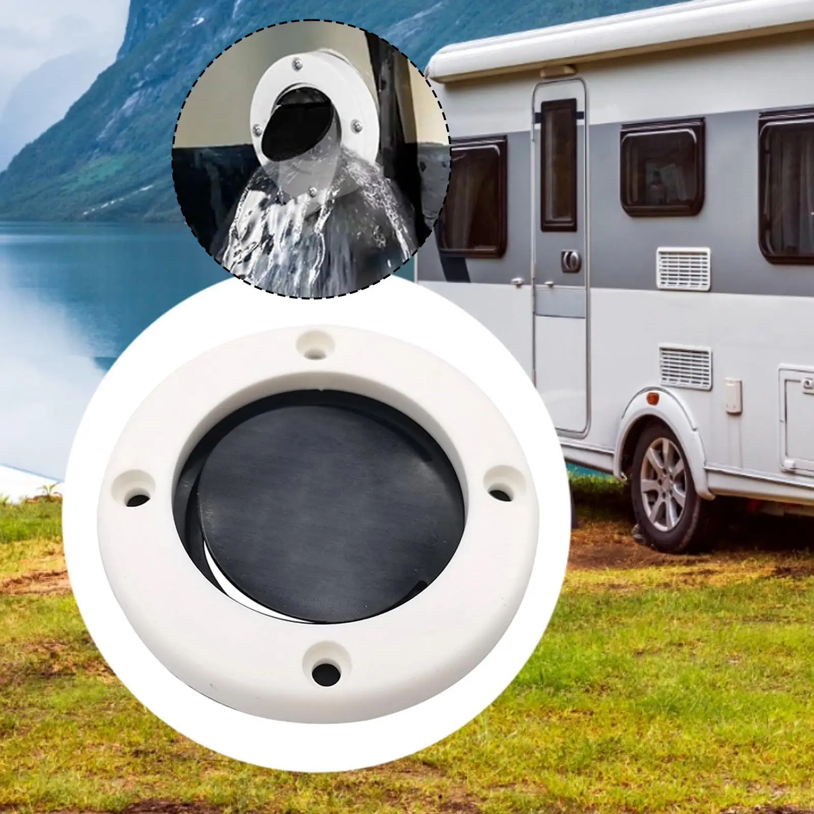 

Plastic Marine Scupper Valve Leakproof Cockpit Drain Easy to Mount Replacement Accessory for Boat and RV Hull