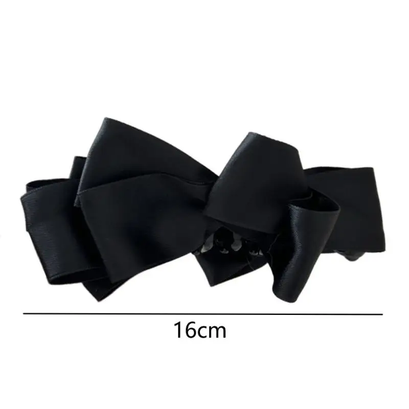 

[Y]French High-end Black Bow Banana Clip Women's Back Hair Clip Ponytail Clip Vertical Clip Headband Hair Accessory