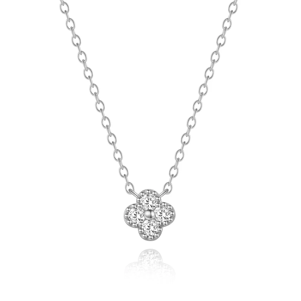 Women's 925 Sterling Silver Four-leaf Clover Necklace