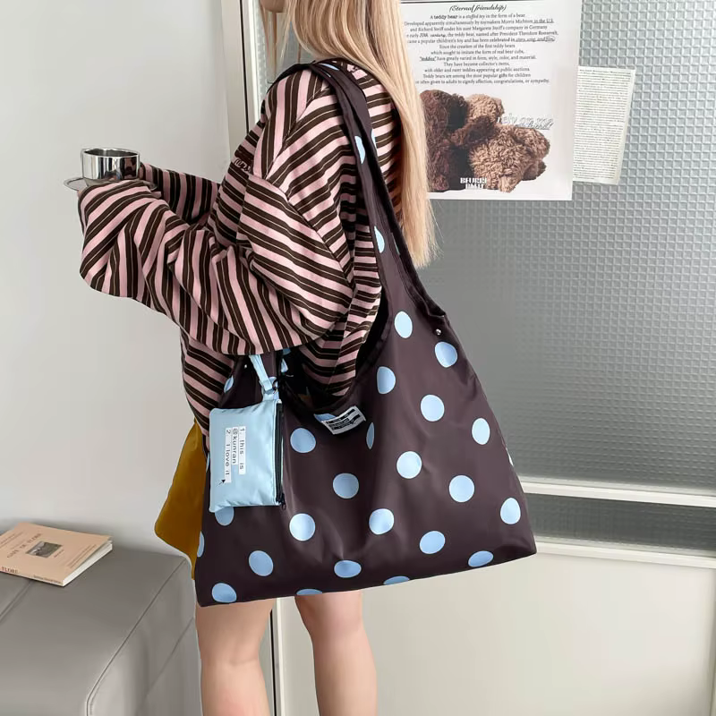 Bolso informal de gran capacidad con cremallera de puntos de nailon, bolsos versátiles de estilo coreano, bolsos de hombro a la moda para ir al trabajo diario, 2026 - Image 4