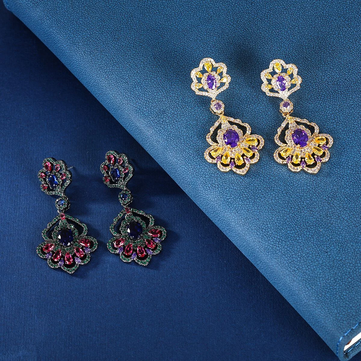 

Серьги-подвески из серебра 925 пробы с разноцветными драгоценными камнями, роскошные, элегантные, для свадьбы, вечеринки, подарок для женщин