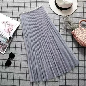 Mini Women's Skirt of transparent lace mesh, high -waisted elastic skirt, black, white, tulle, sexy, in Korean fashion 6 Main Sales Skirt Transparent - №3