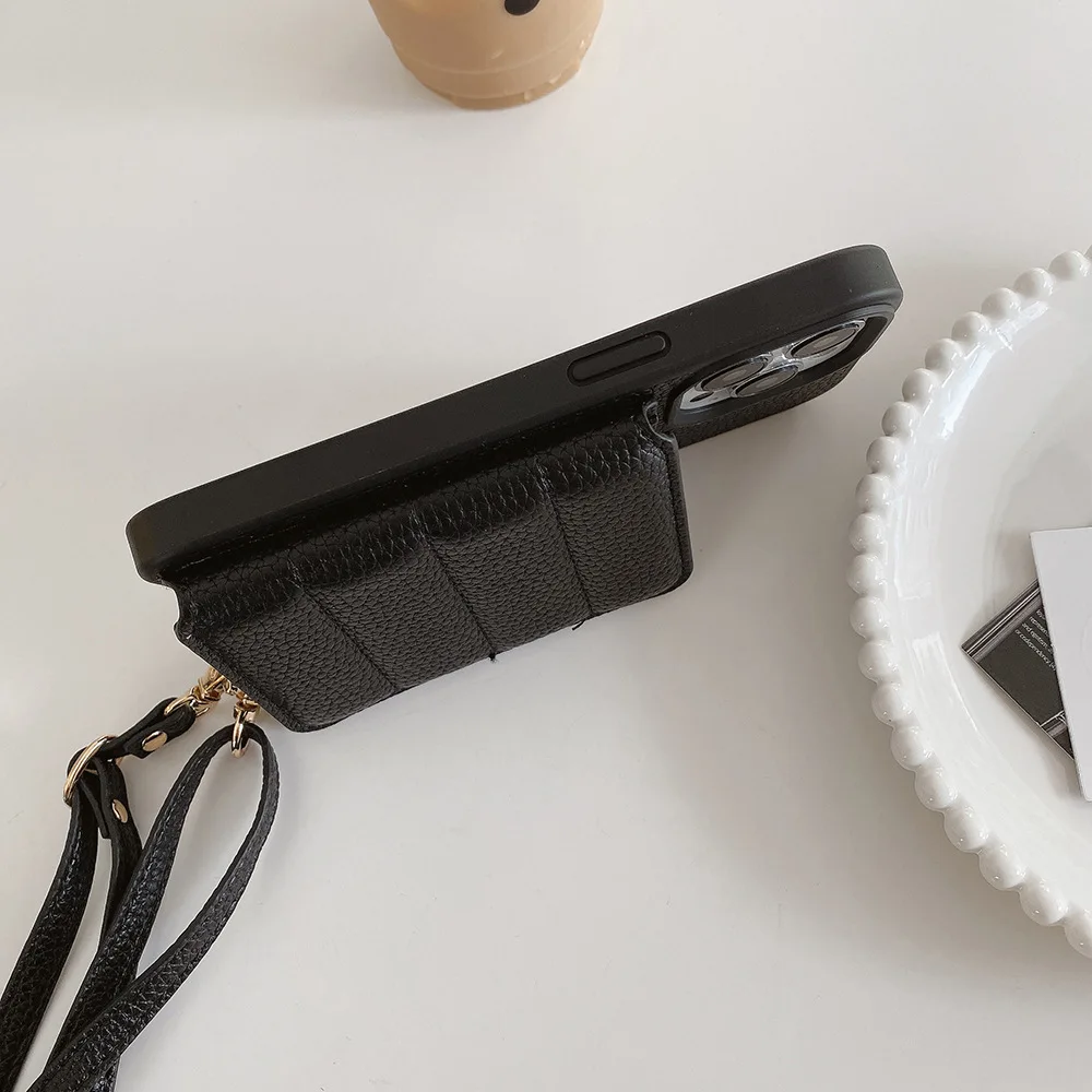 حامل البطاقة محفظة كروس جلدية قضية الهاتف آيفون الهواء 17 16 برو ماكس 15 زائد 14 + 13 12 11 غطاء حامل زر مغناطيسي #5