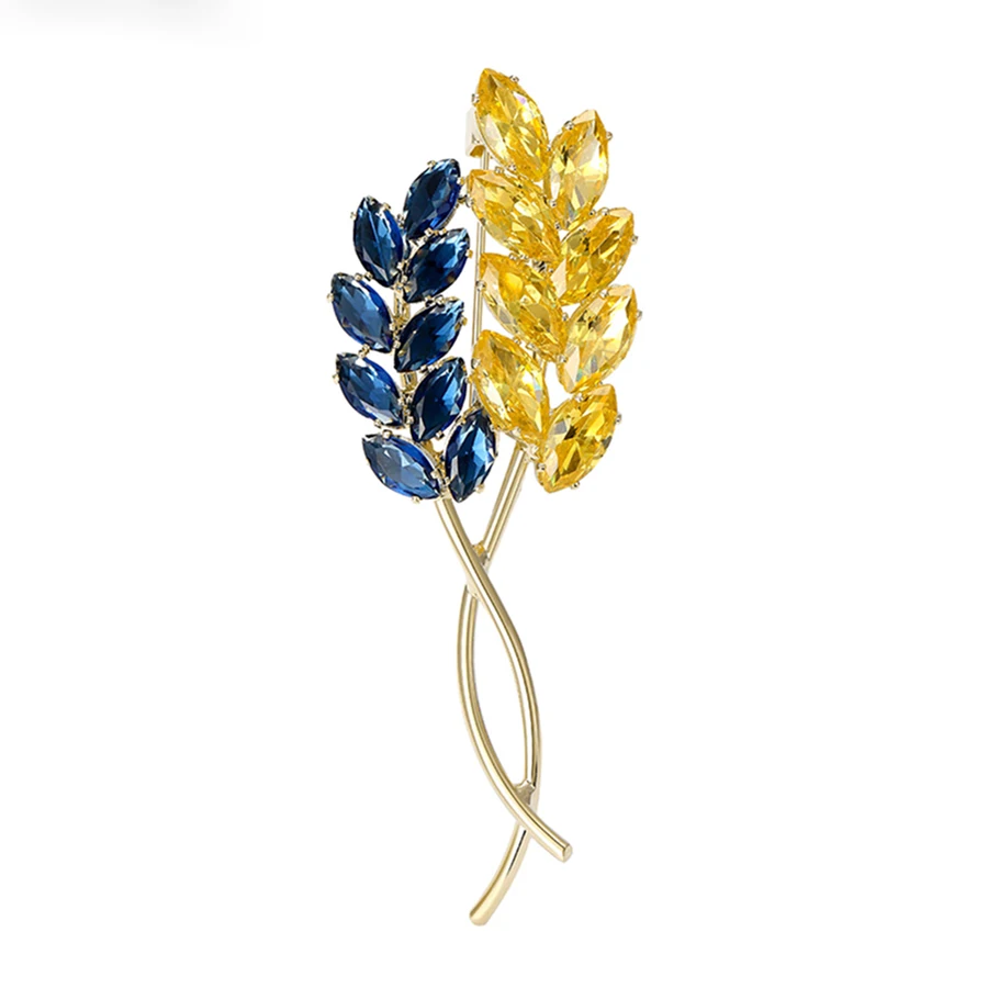 Berry Ear of Wheat Brooches for Women Unisex  Rhinestone 4-color Plant Office Party Pins New Year Gifts