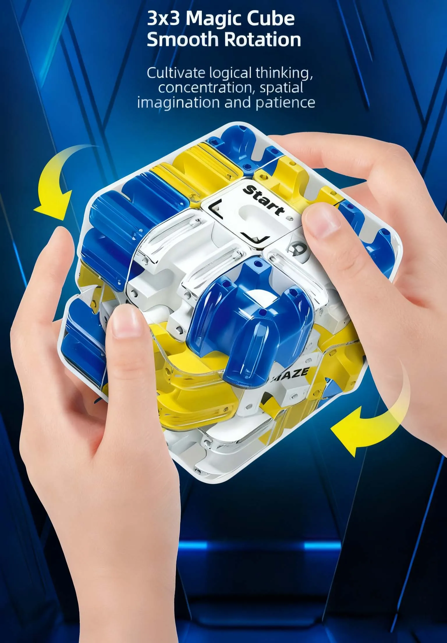 3D-Puzzle, kugelrollender Zauberwürfel, Labyrinth, Kinder, Labyrinth, Zappelspielzeug, logisches Denken, Stressabbau, pädagogisches Geburtstagsgeschenk – Detail 5