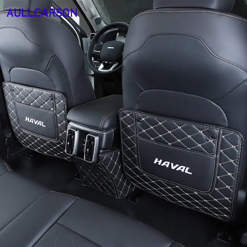 For Haval Dargo 2022 2021 Car Anti Child Kick Pad Interior Seat Back Anti Dirty Protective Leather Cover Waterproof Accessories