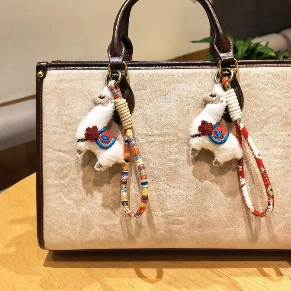 New Fabric Alpaca Pendant Ethnic Woven Rope Handmade Ethnic Style Ornament Soft Colorful Braided Strap Bag Decor Souvenir Gift