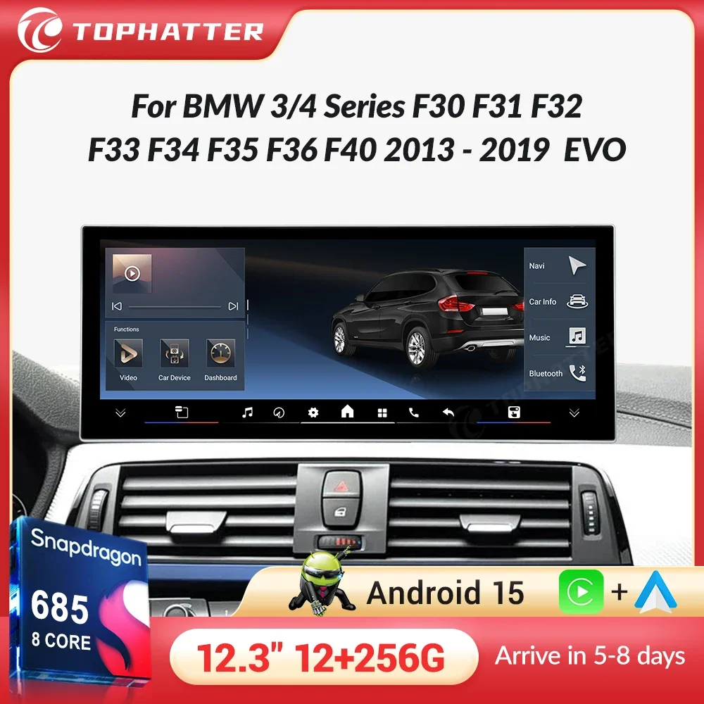 

12.3inch Carplay Screen For BMW 3 4 Series F30 F31 F34 F35 F32 F33 F36 2012-2020 GPS Car Radio Multimedia Player Android 15 Navi