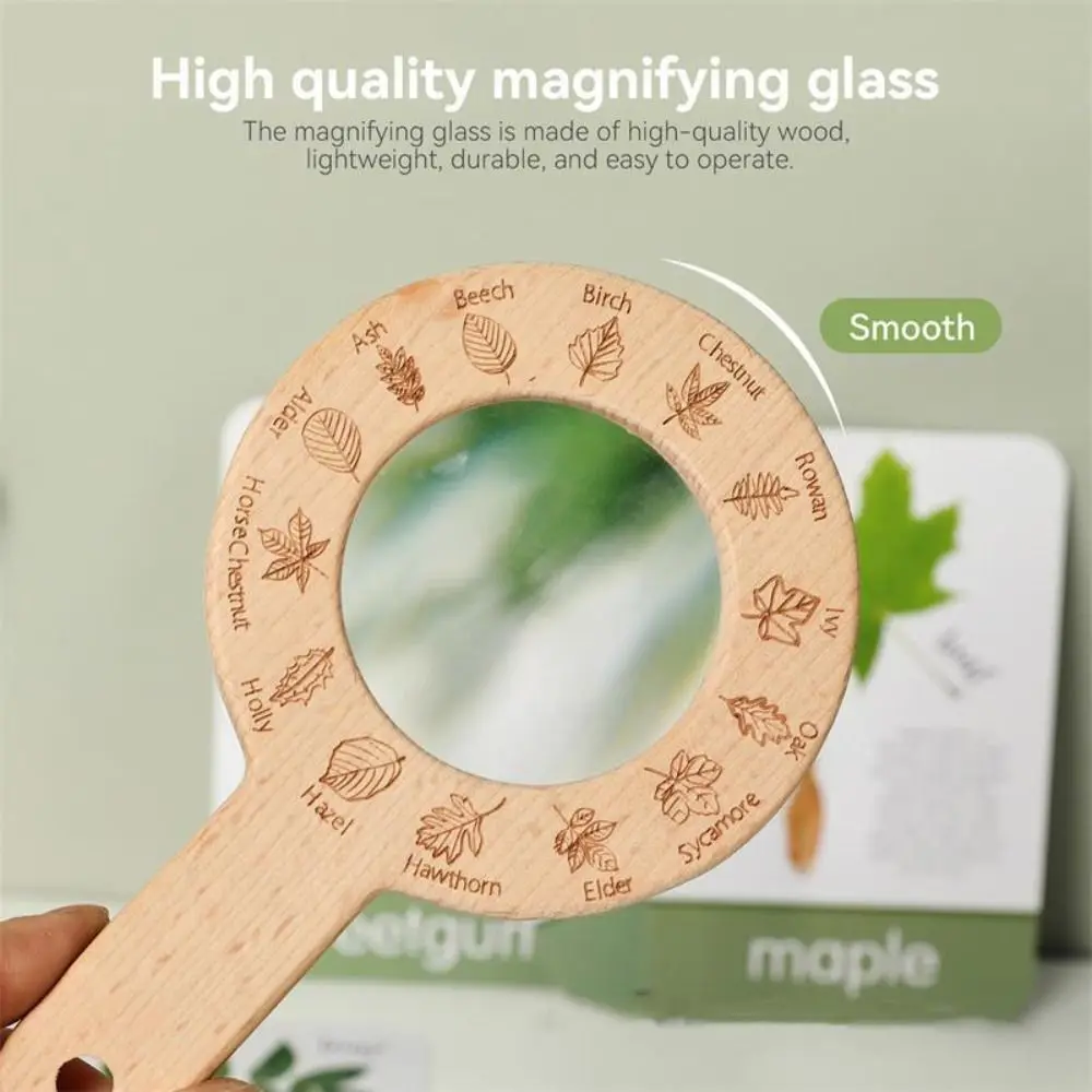 Montessori Children's Outdoor Explorer Tool Wooden Interactive Magnifying Glass Toys Interest Cultivation Portable