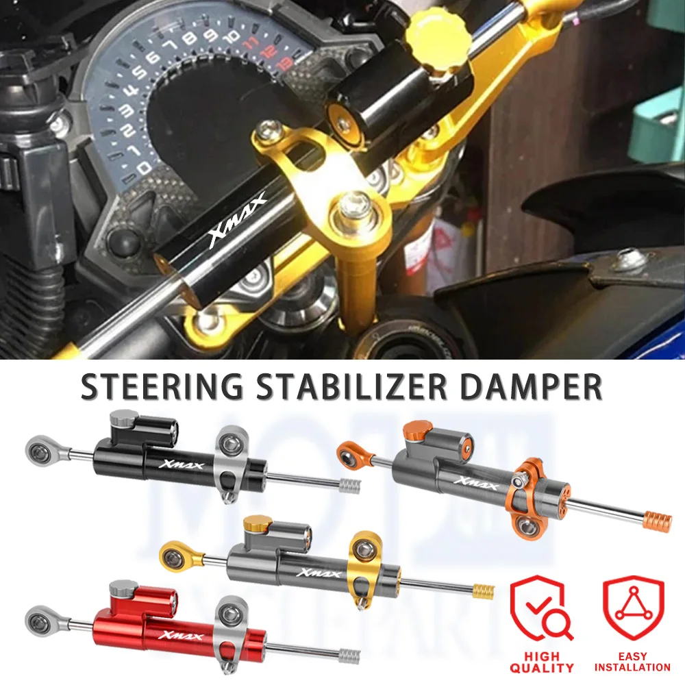 

For Yamaha X-max 125 250 300 400 2017-2020 2021 2022 Motorcycle CNC Universal Aluminum Damper Steering Stabilize Safety Control