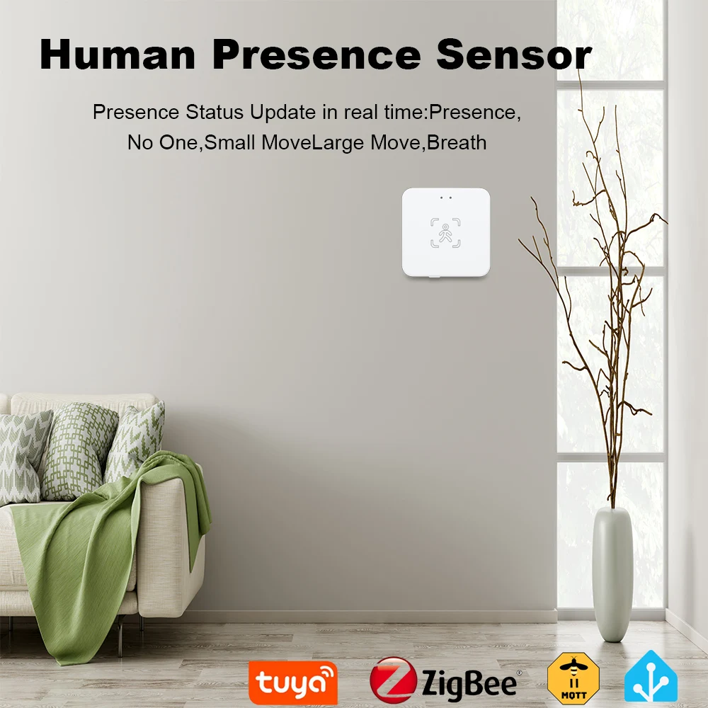 24G Tuya Zigbee Human Presence Detector Smart Human Body PIR Sensor Radar DetectorMotion Sensors Support Home Assistant