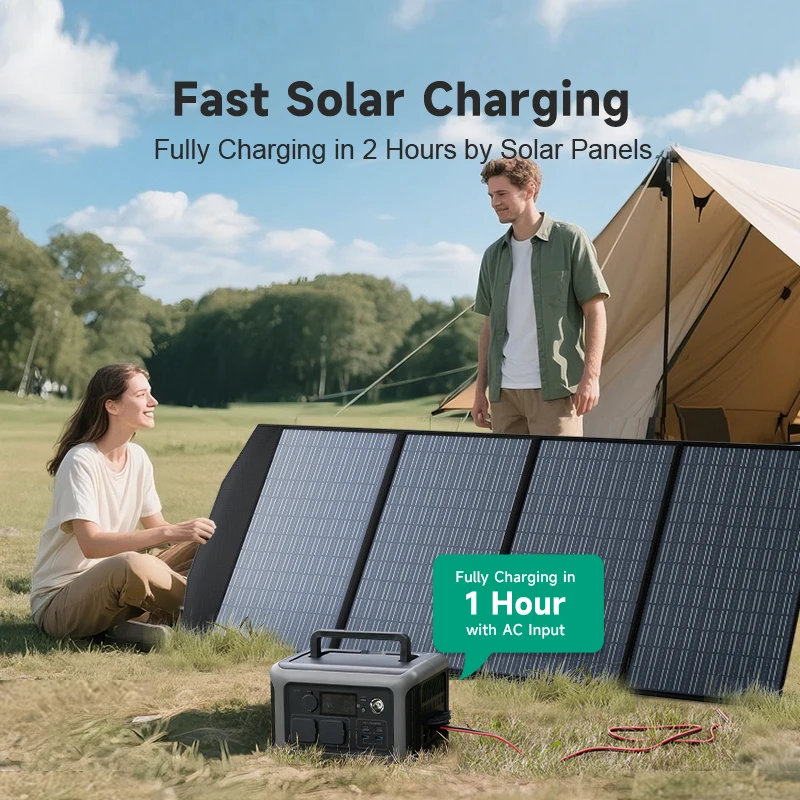 ALLPOWERS لوحة طاقة شمسية 100 واط/140 واط/200 واط شاحن الطاقة الشمسية مع LiFePo4 299Wh 600 واط R600 محطة طاقة محمولة للتخييم RV