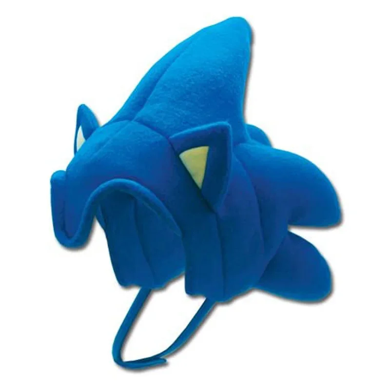 Hot Sale Anime Hedgehog Hats Plush Toys Blue Hedgehog Sound Velocity Boy Headgear Halloween Cool Cosplay Props Adult Unisex Gift