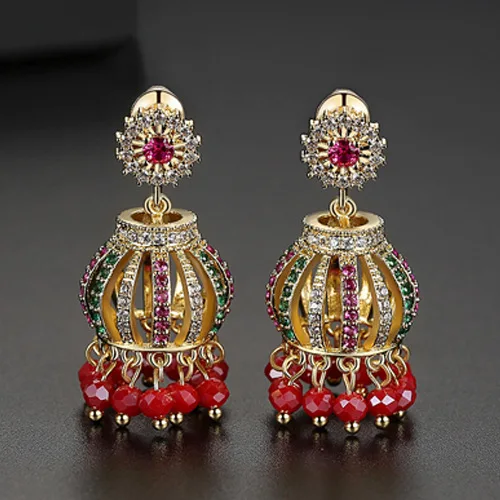 Bohemian Ethnic Earring Vintage Big Round Water Drop Earrings For Women Retro Party Ethnic Style Accessories Jewelry Gift