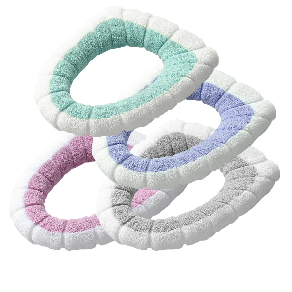 

4Pcs Pumpkin Type Toilet Seat Pad Winter Cushion Creative Cover Home Warmer Soft Fiber Machine Washable Fits Most Seats