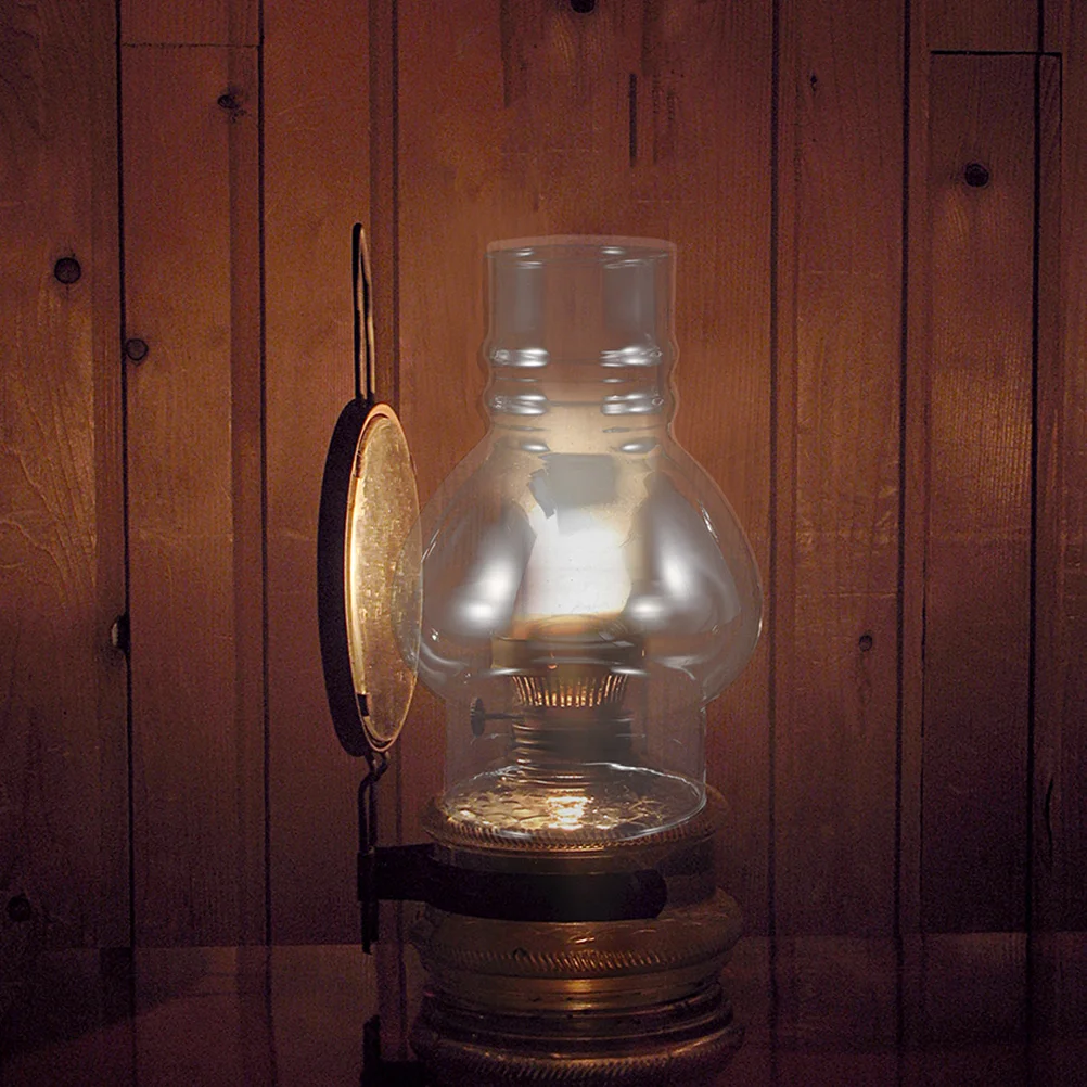 2 قطعة مصباح زيتي مستدير ظلال زجاجية بديلة مدخنة زجاجية ملحقات المصابيح طراز عتيق #2