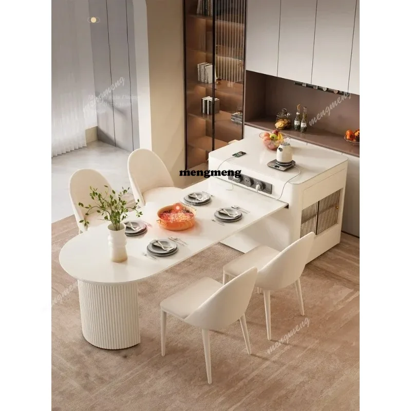 Durable and integrated household expandable multifunctional dining table and chair combination, equipped with high-strength