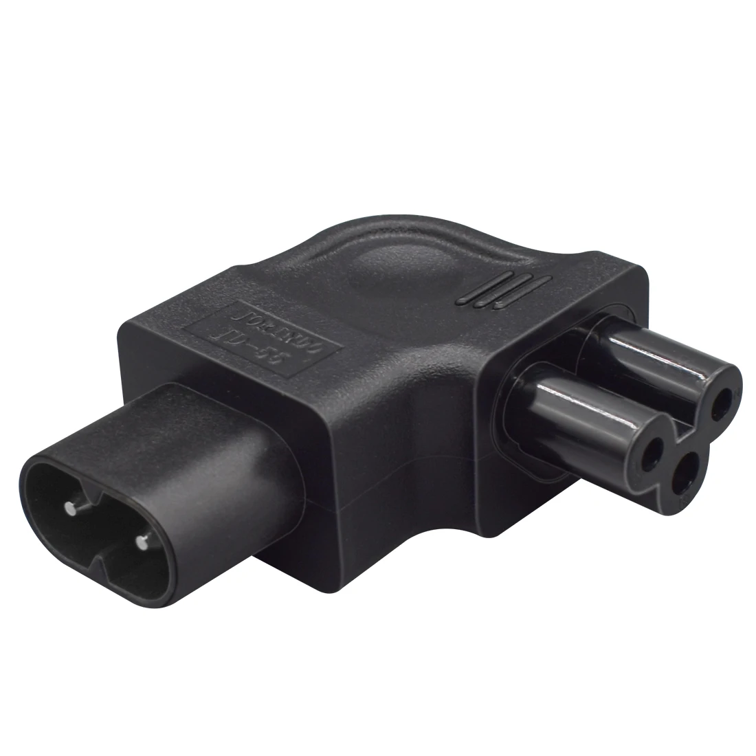 JORINDO IEC320 C8 to C5 AC power adapter, Figure 8 2-pin male to clover 3-hole female power converter plug connector