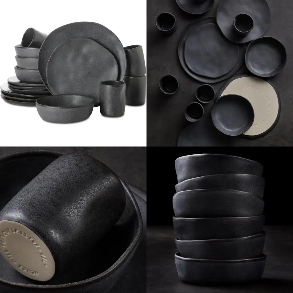 

Mercer Project HEKONDA Modern Stoneware Набор столовой посуды из 16 предметов, серый, набор тарелок и мисок на 4 шт.