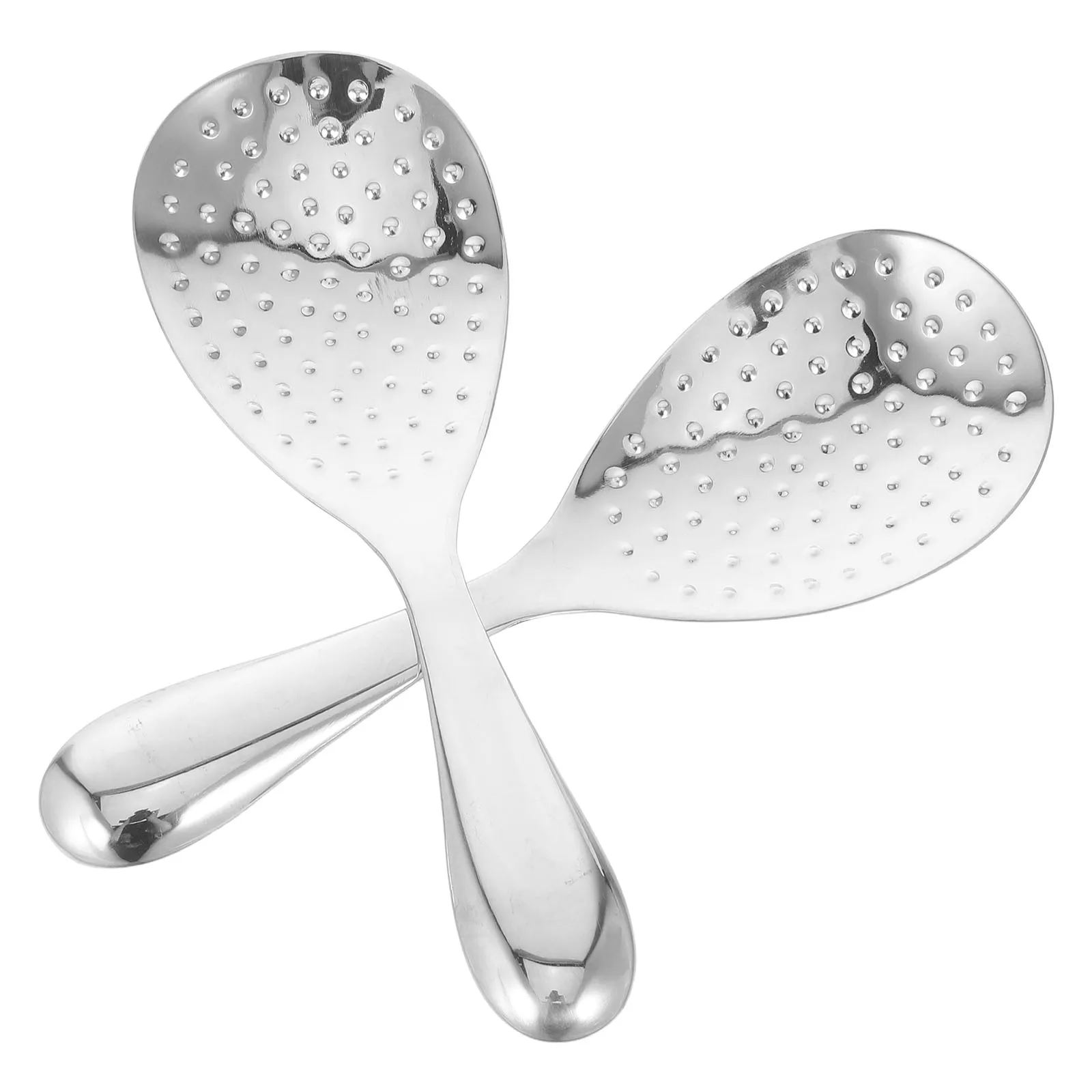 

2pcs Stainless Steel Set Non Stick Thickened Meal For Kitchen Rice Ladle Household Scoops Cooker Silver Spatula Paddle