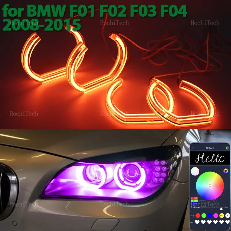 

RGB разноцветное кольцо лампы в стиле DTM M с кристаллами и светодиодными ушками ангельских глаз для BMW 7 серии F01 F02 F03 F04 730d 740d 740i 750i 760i 2008-2015