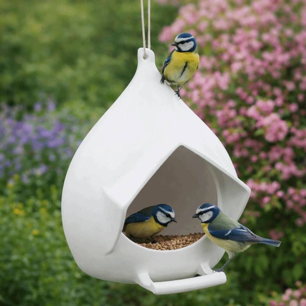 Comedero para Pájaros Creativo, Impermeable, Colgante, de Gran Capacidad, con Soporte, Dispensador de Comida para Pájaros, Comedero para Colibríes, para Jardín