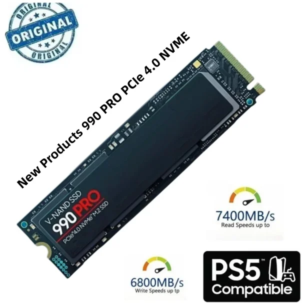990  PRO 2TB 1TB M.2 SSD PCIe4.0 NVMe Solid State Drive for Gaming Desktop Laptop PS5
