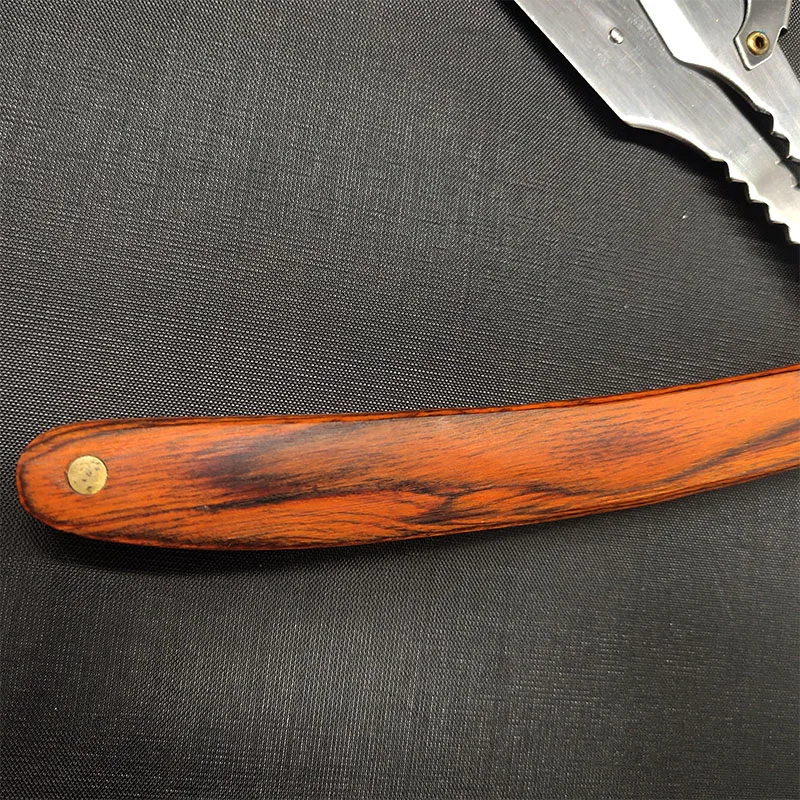 수동 목재 손잡이 면도 면도기 남성용 면도기 클래식 전문 이발사 면도기 면도날 면도날 면도날